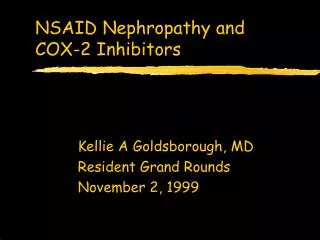 NSAID Nephropathy and COX-2 Inhibitors
