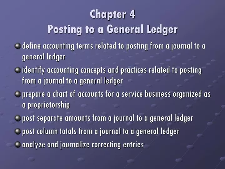 chapter 4 posting to a general ledger