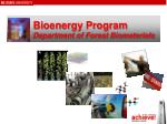 Bioenergy Program Department of Forest Biomaterials - slide 1