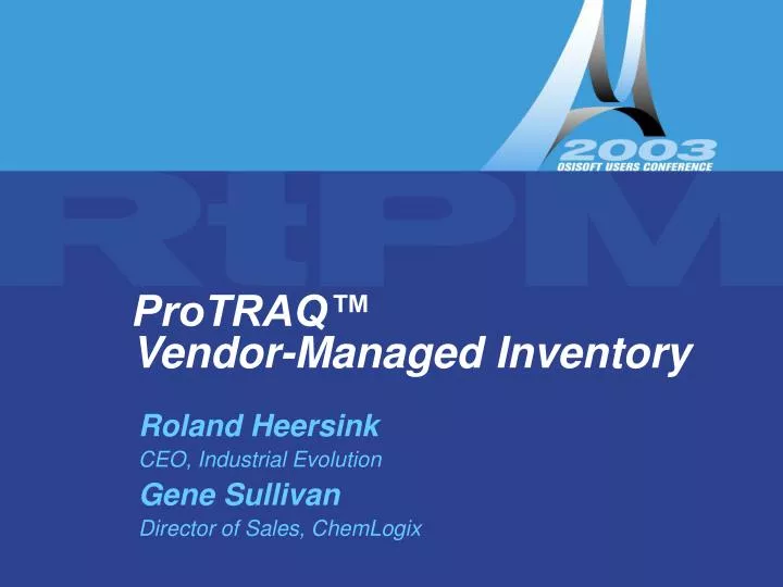 protraq vendor managed inventory
