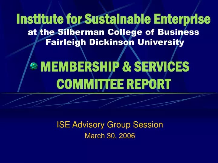 ise advisory group session march 30 2006
