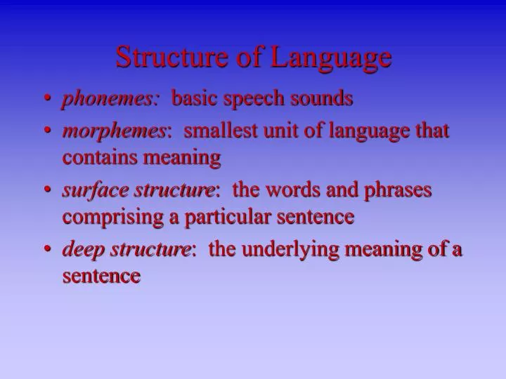 structure of language