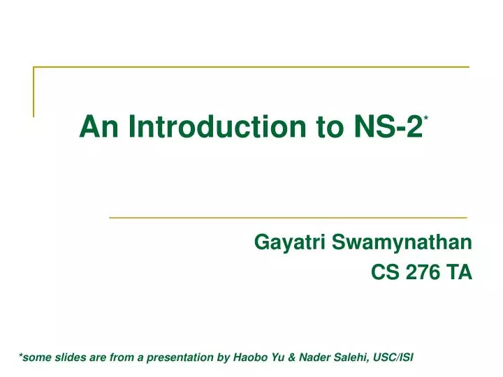 an introduction to ns 2