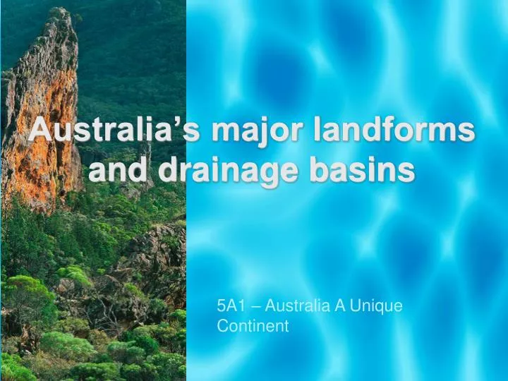 australia s major landforms and drainage basins