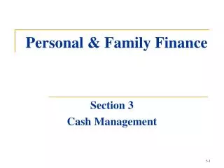Personal &amp; Family Finance