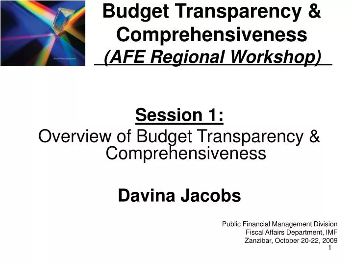 budget transparency comprehensiveness afe regional workshop