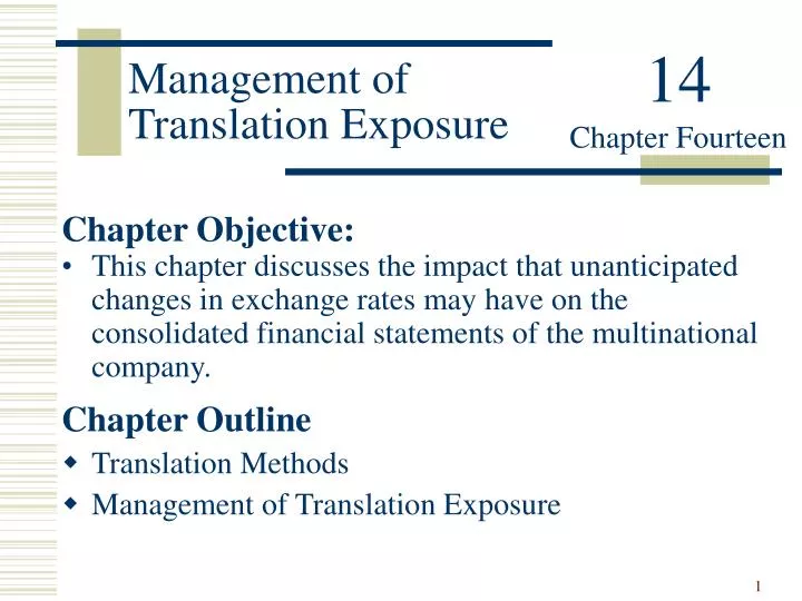 management of translation exposure