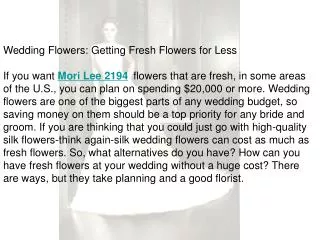 Getting Fresh Flowers for Less