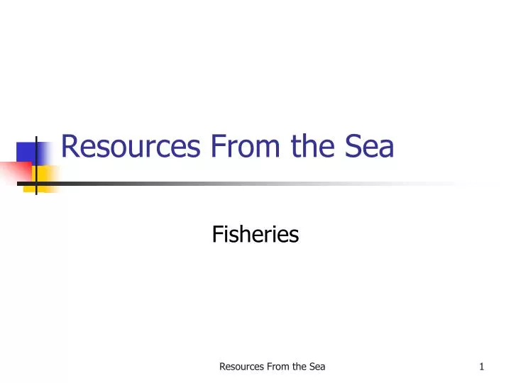 resources from the sea