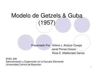 Modelo de Getzels &amp; Guba (1957)