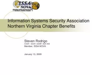 Information Systems Security Association Northern Virginia Chapter Benefits