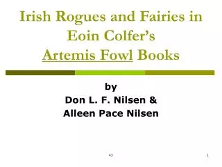 Irish Rogues and Fairies in Eoin Colfer’s Artemis Fowl Books