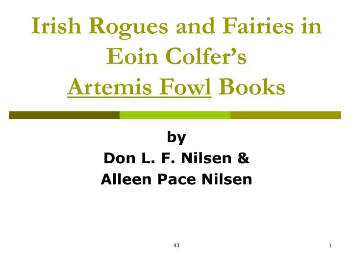 irish rogues and fairies in eoin colfer s artemis fowl books