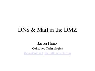 DNS &amp; Mail in the DMZ