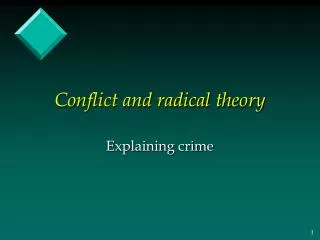 Conflict and radical theory