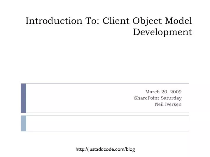 introduction to client object model development