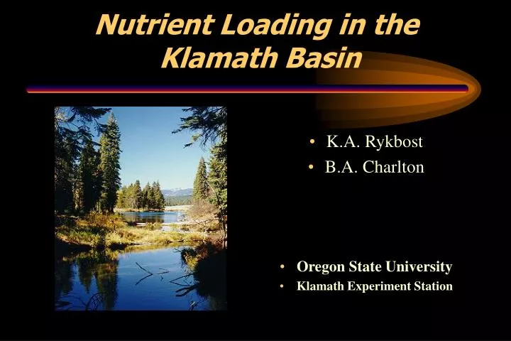 nutrient loading in the klamath basin
