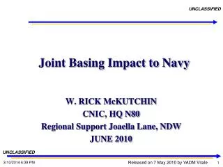 Joint Basing Impact to Navy