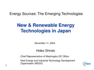 Energy Sources: The Emerging Technologies