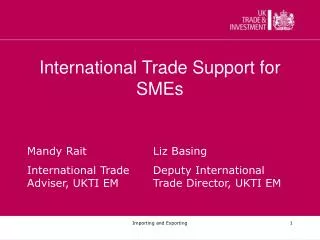International Trade Support for SMEs