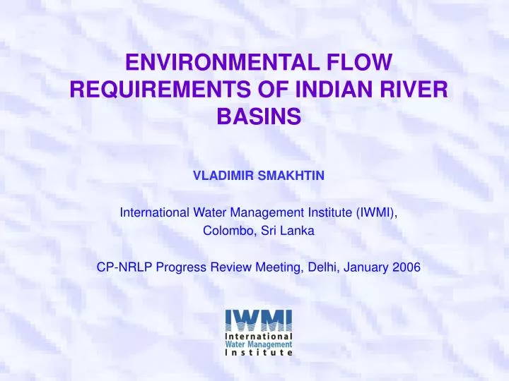 environmental flow requirements of indian river basins