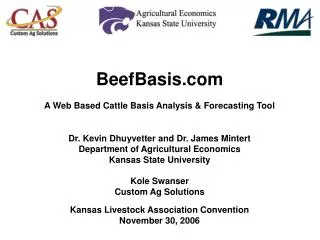 BeefBasis A Web Based Cattle Basis Analysis &amp; Forecasting Tool