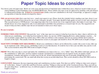 Paper Topic Ideas to consider
