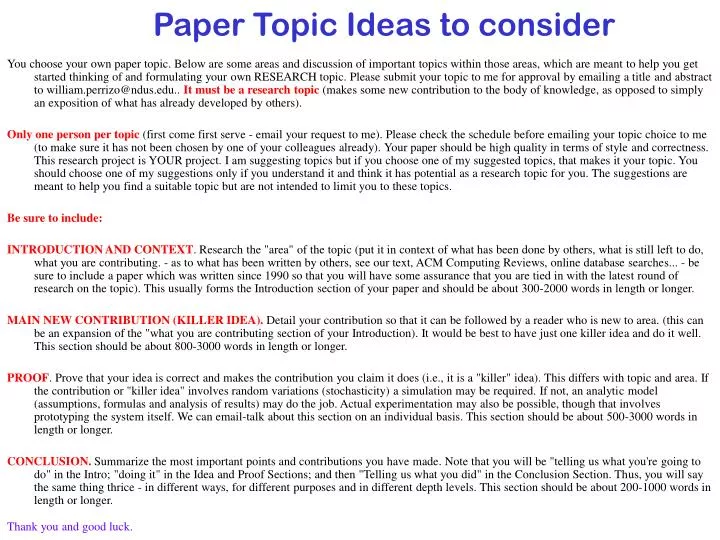 paper topic ideas to consider