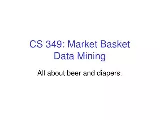 CS 349: Market Basket Data Mining