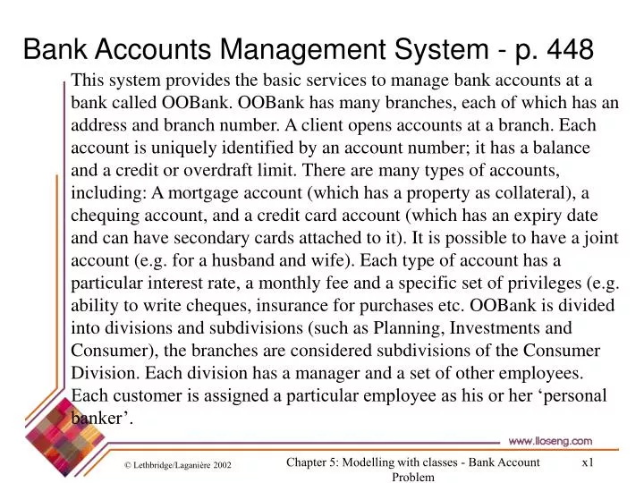 bank accounts management system p 448