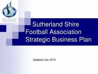 Sutherland Shire Football Association Strategic Business Plan