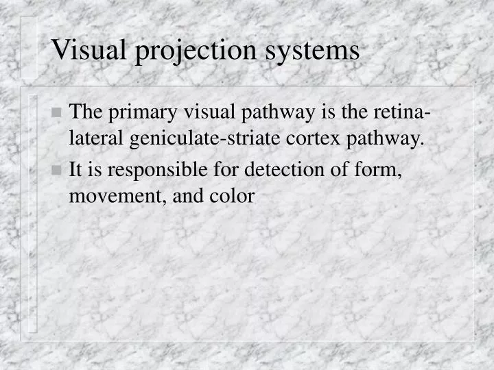 visual projection systems