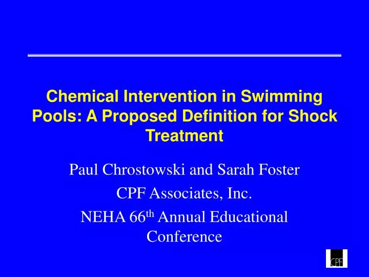 chemical intervention in swimming pools a proposed definition for shock treatment