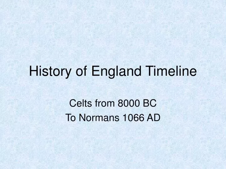 history of england timeline