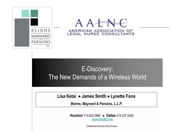 e discovery the new demands of a wireless world