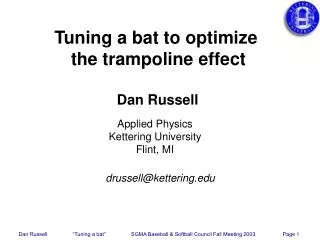 Tuning a bat to optimize the trampoline effect