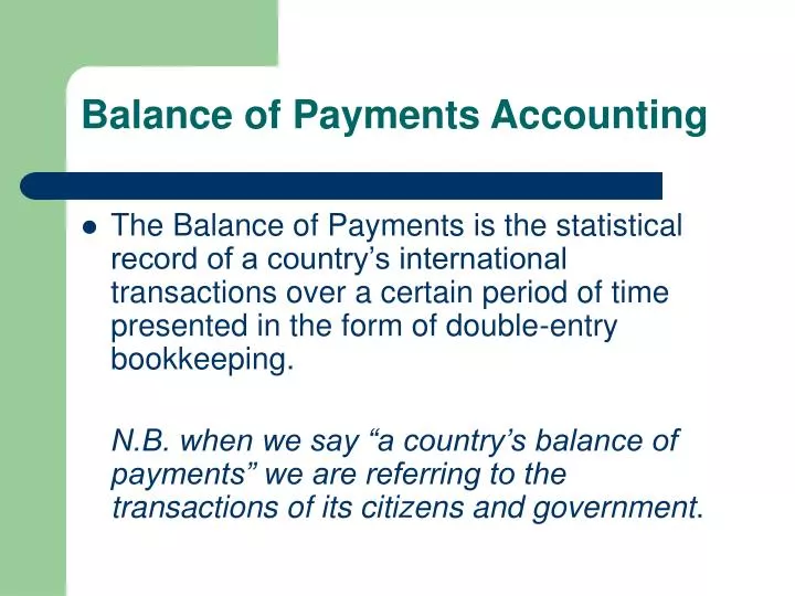 balance of payments accounting