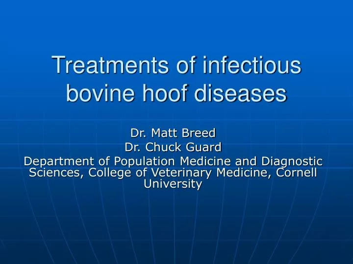 treatments of infectious bovine hoof diseases