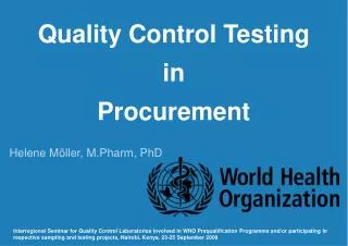 Quality Control Testing in Procurement