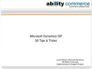 Microsoft Dynamics GP 50 Tips &amp; Tricks