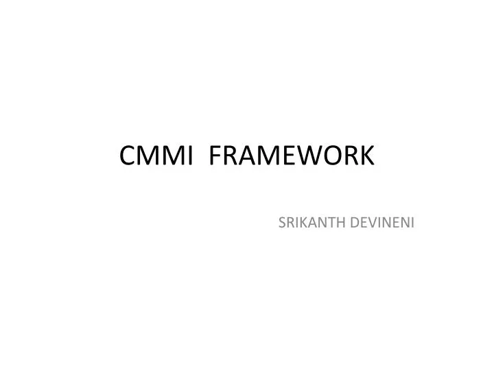 cmmi framework