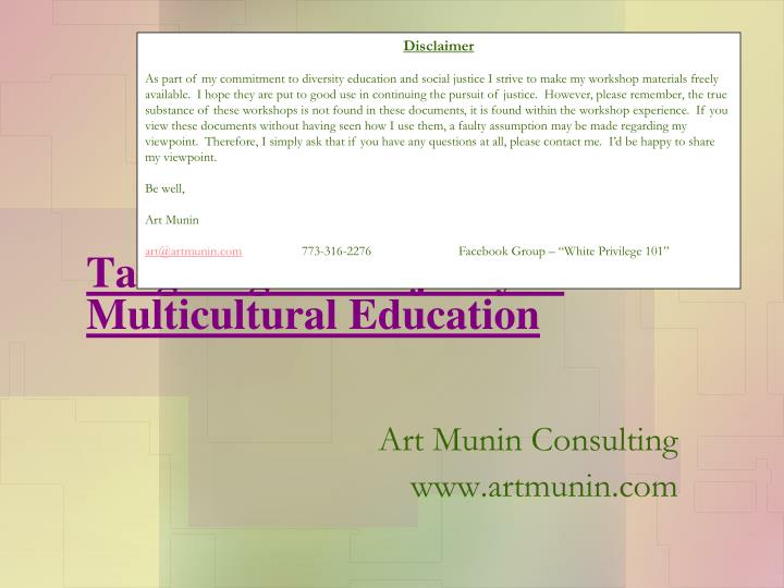 targeting the majority in multicultural education