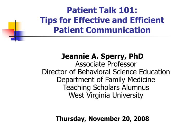 patient talk 101 tips for effective and efficient patient communication