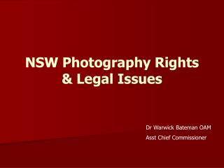 NSW Photography Rights &amp; Legal Issues