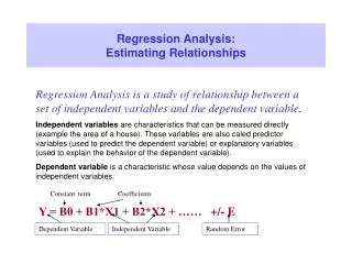 Regression Analysis: Estimating Relationships