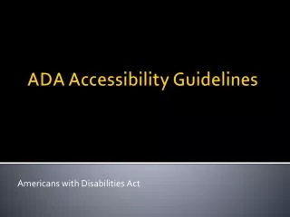 ADA Accessibility Guidelines