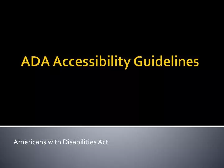 ada accessibility guidelines