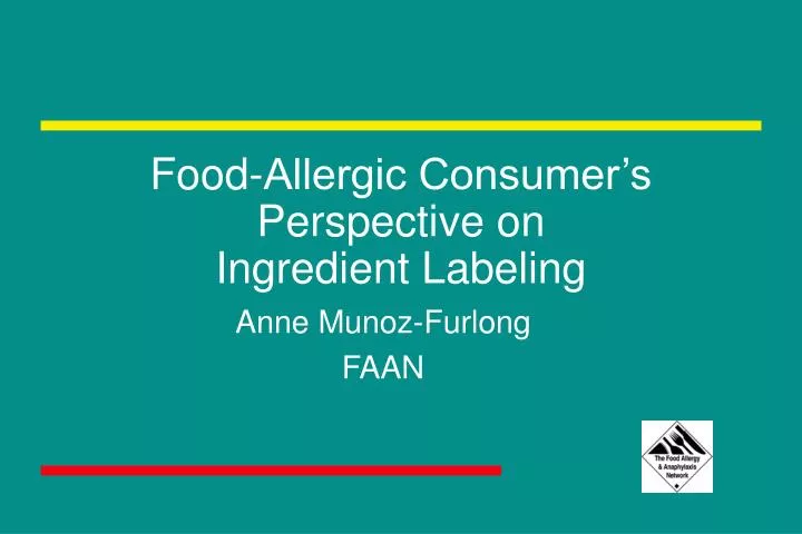 food allergic consumer s perspective on ingredient labeling