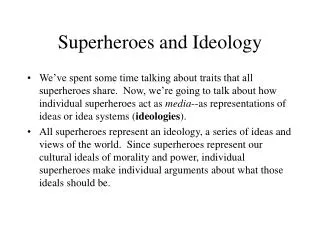 Superheroes and Ideology