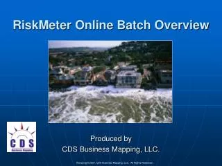 RiskMeter Online Batch Overview